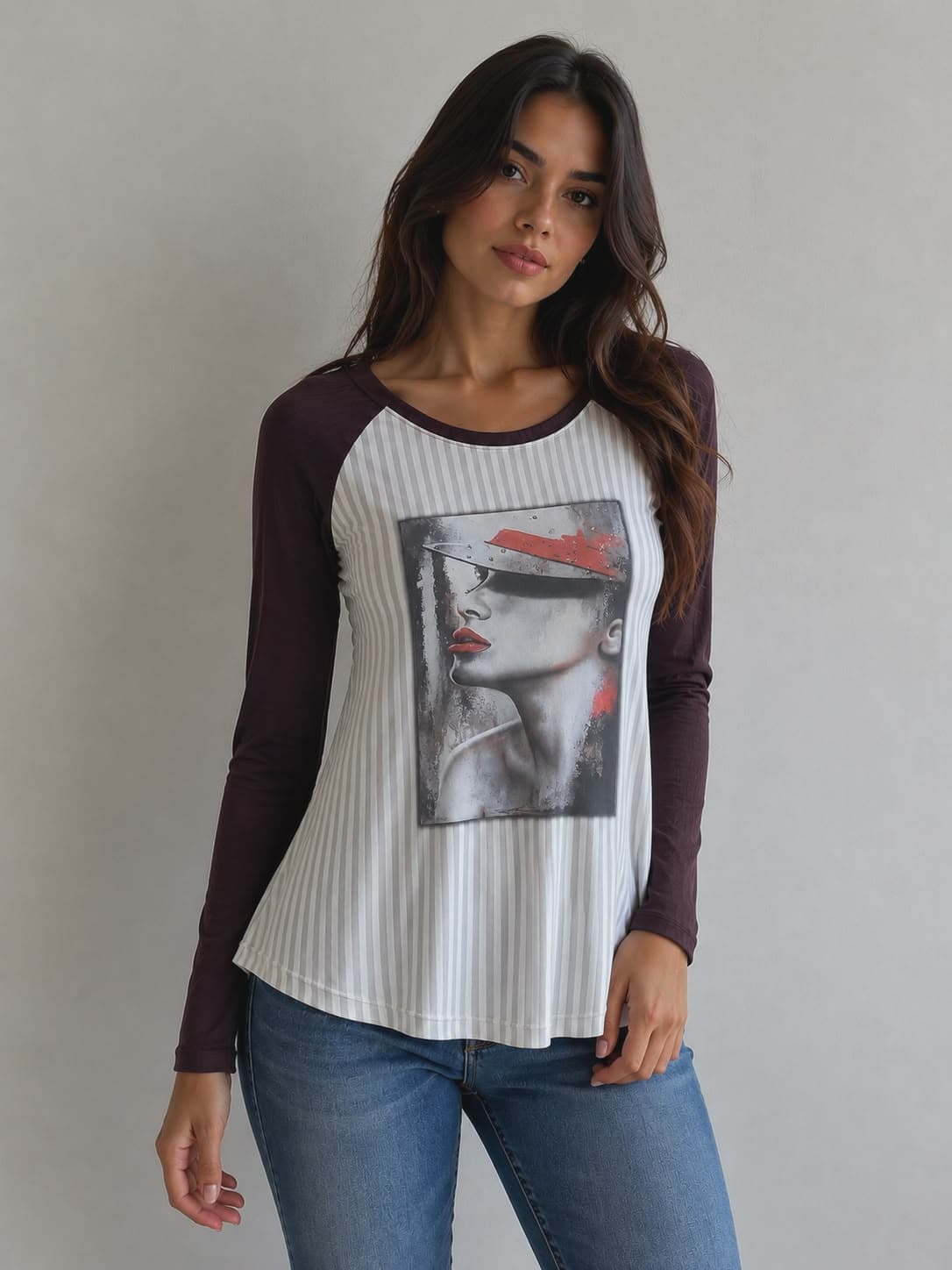 BLUSA FEMININA CASUAL M/L DUAL MULHER CHAPEU