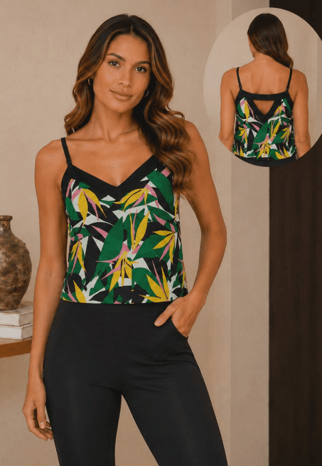 BLUSA FEMININA ALÇA ABERTURA COSTAS