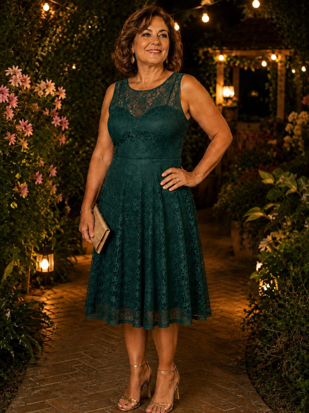 VESTIDO LONGUETE RENDA FESTA EVASE