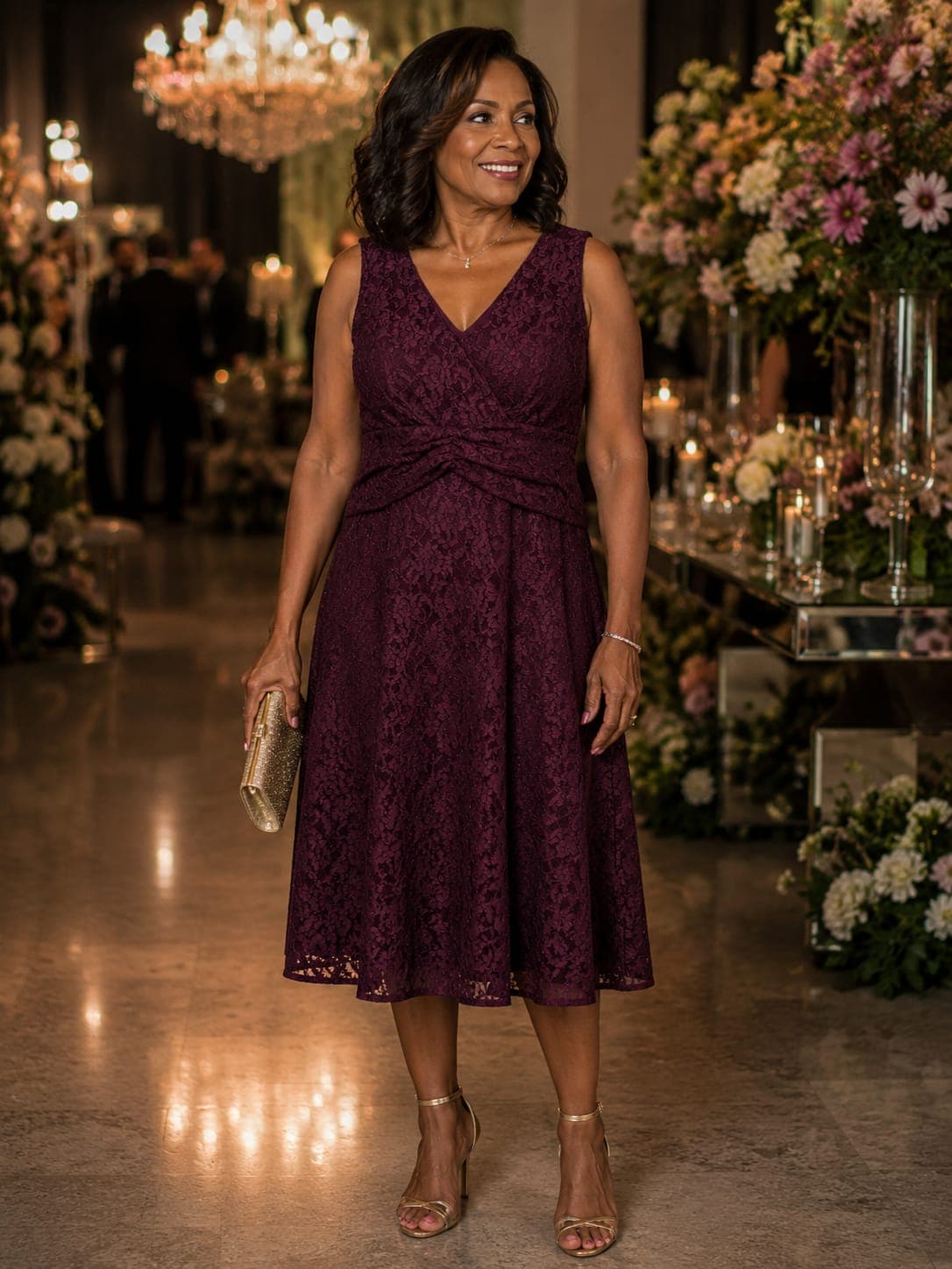 VESTIDO ALÇA LARGA RENDA TRANSPASSADO EVASE