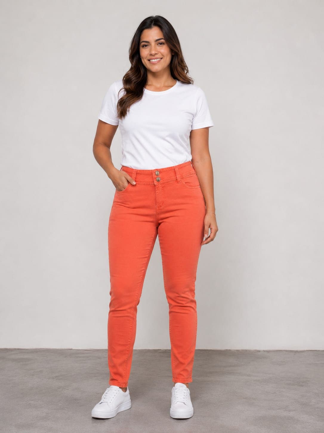 CALÇA FEMININA CIGARRETE SARJA COLOR